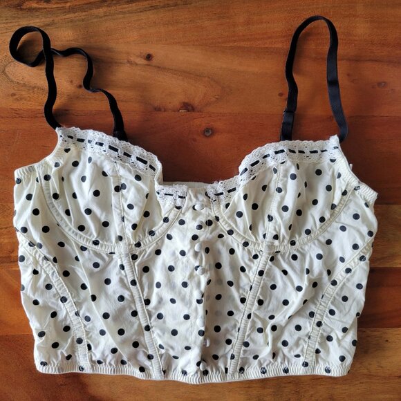 Urban Outfitters Out From Under Size M Polka Dot Cotton Corset/Bustier - Picture 1 of 8